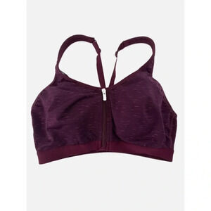 Victoria’s Secret VSX Sport Bra 34B Purple Front Closure Zip Underwire Racerback